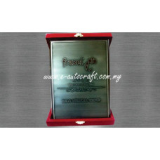 Customize Velvet Box 2D Etching Black Antique Plaque/VB_01